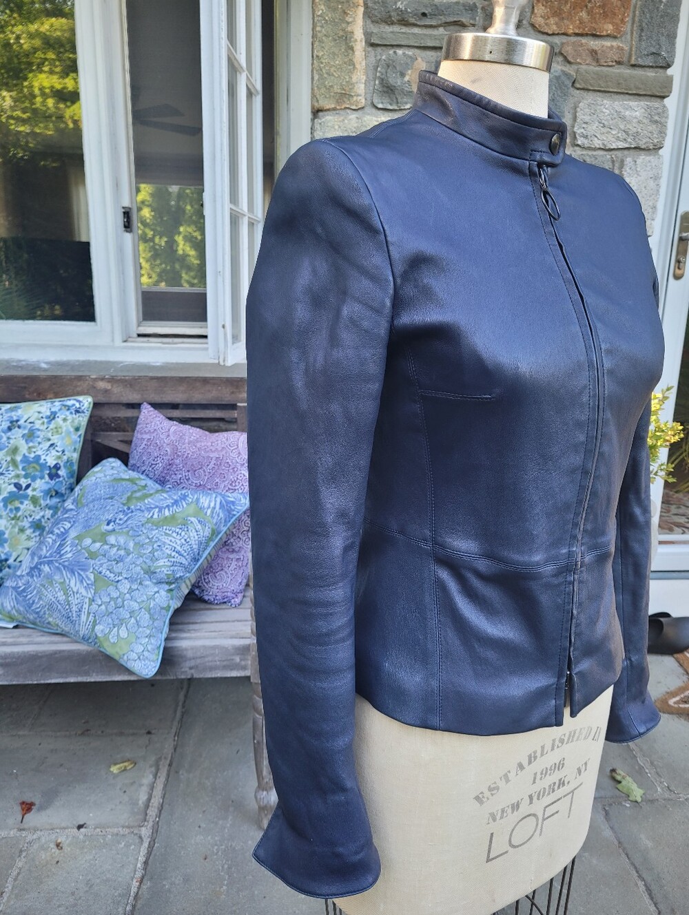 Akris Punto Moto Biker Jacket Lamb Nappa Leather - Picture 5 of 16